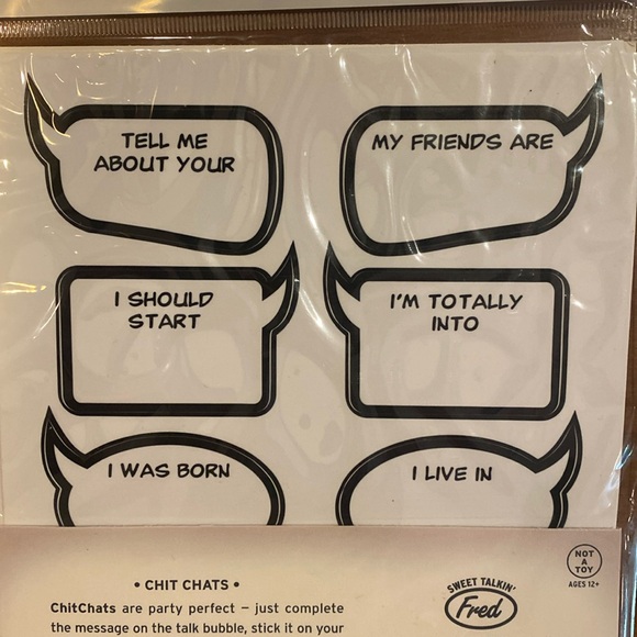 NIP Fred Chit Chats 96 Drink Markers 2 Packages w/ Markers Conversation Starter - Picture 6 of 10